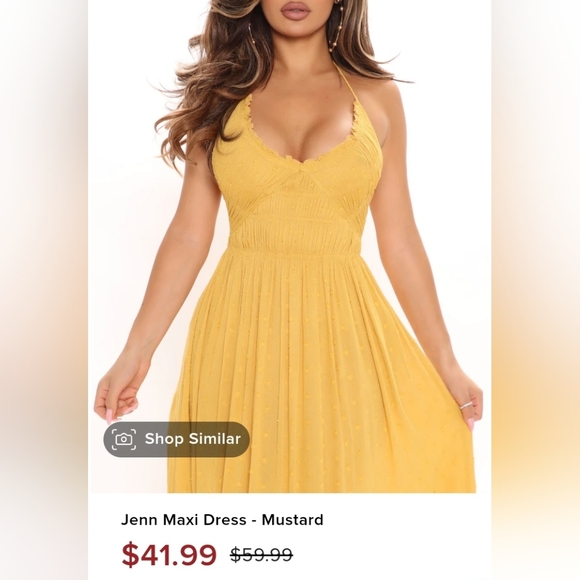 Fashion Nova Maxi Dress - Mustard - Picture 2 of 6